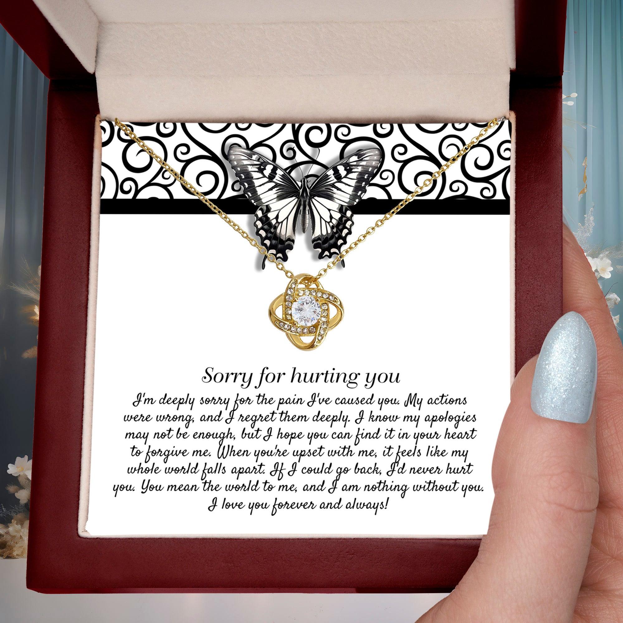 Apology Gift - Sorry for Hurting You - I am Nothing Without You - Love Knot Pendant Necklace - Mallard Moon Gift Shop