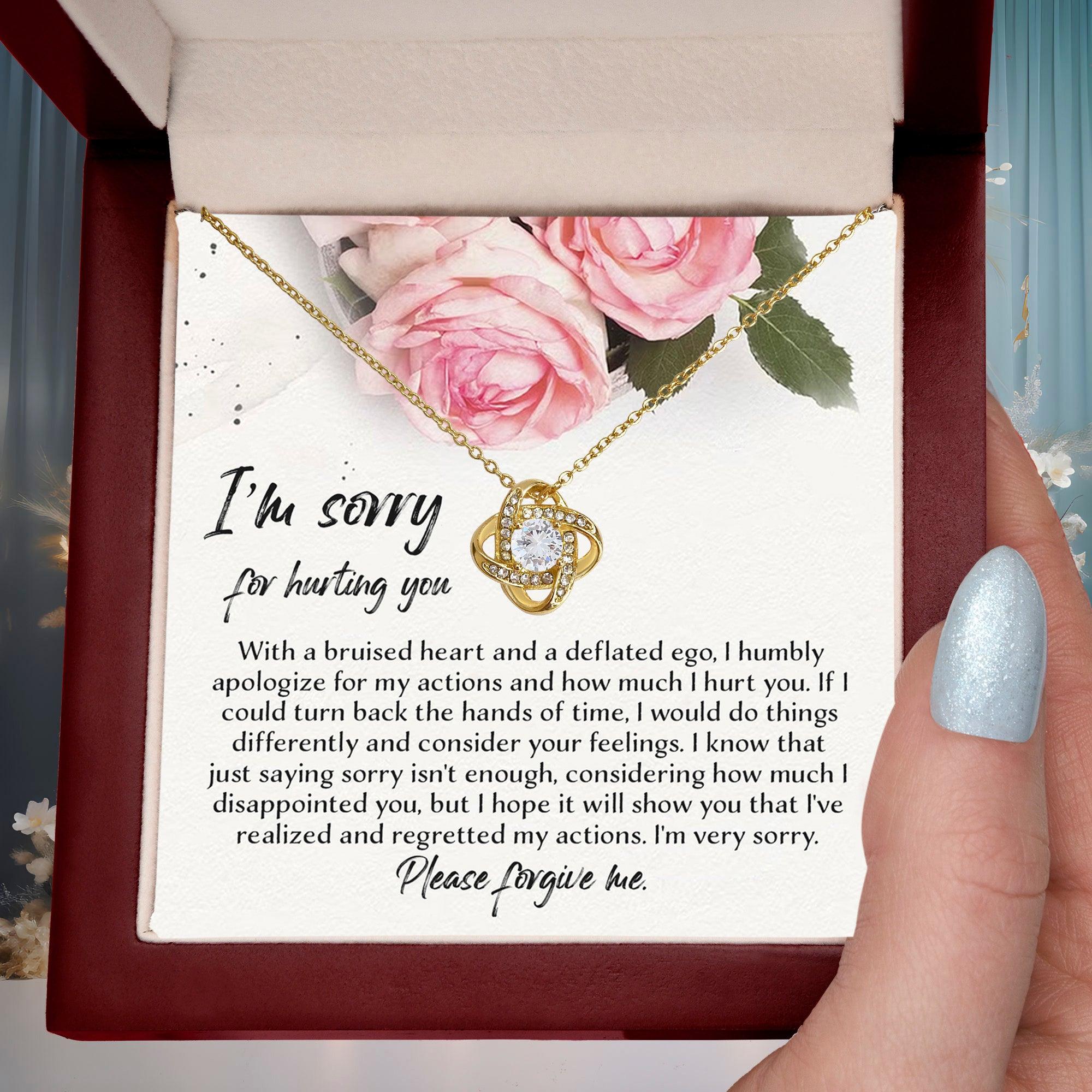 Apology Gift - Sorry, Regretted My Actions - Love Knot Pendant Necklace - Mallard Moon Gift Shop