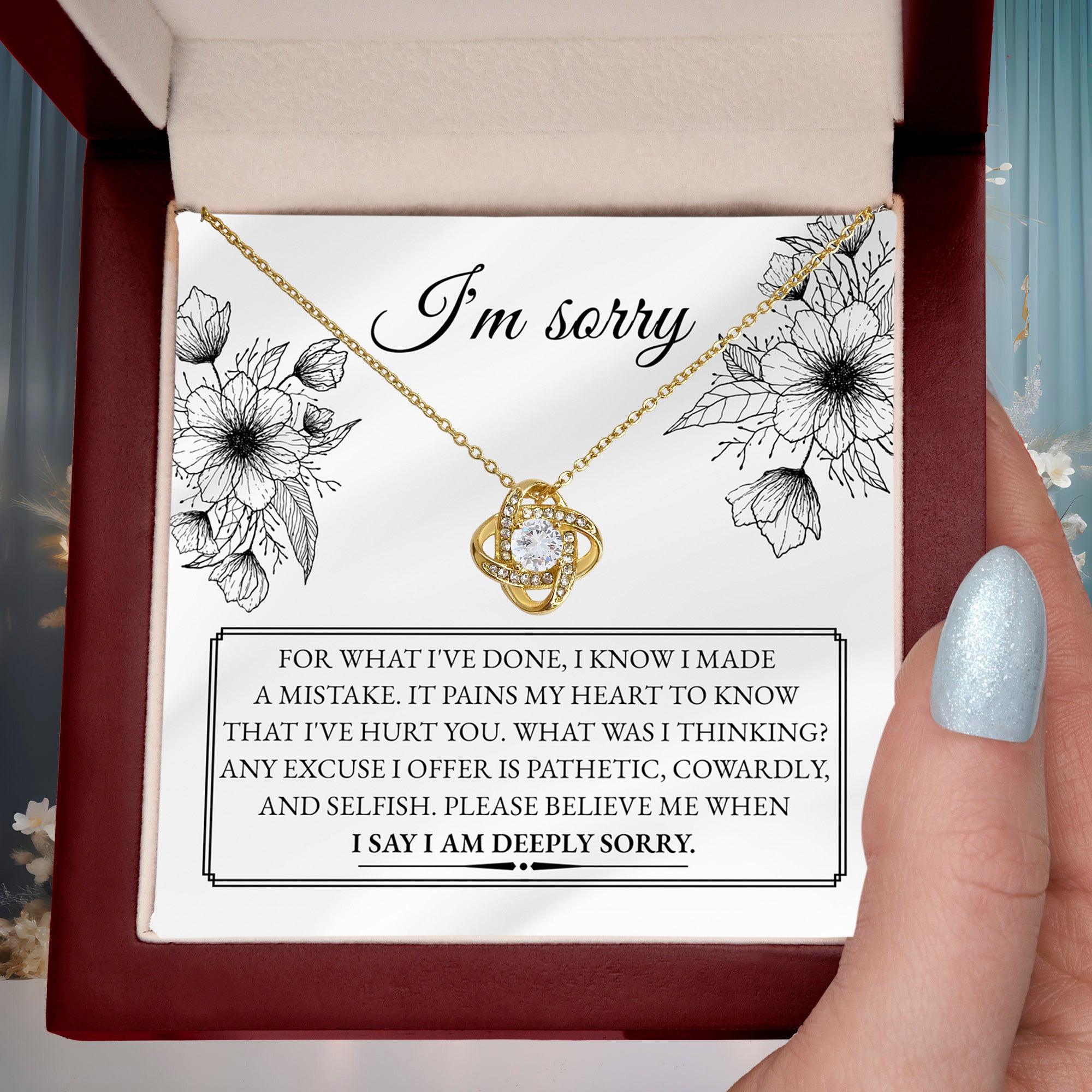 Apology Gift for Girlfriend, Wife, Soulmate - Sorry, Made A Mistake - Love Knot Pendant Necklace - Mallard Moon Gift Shop