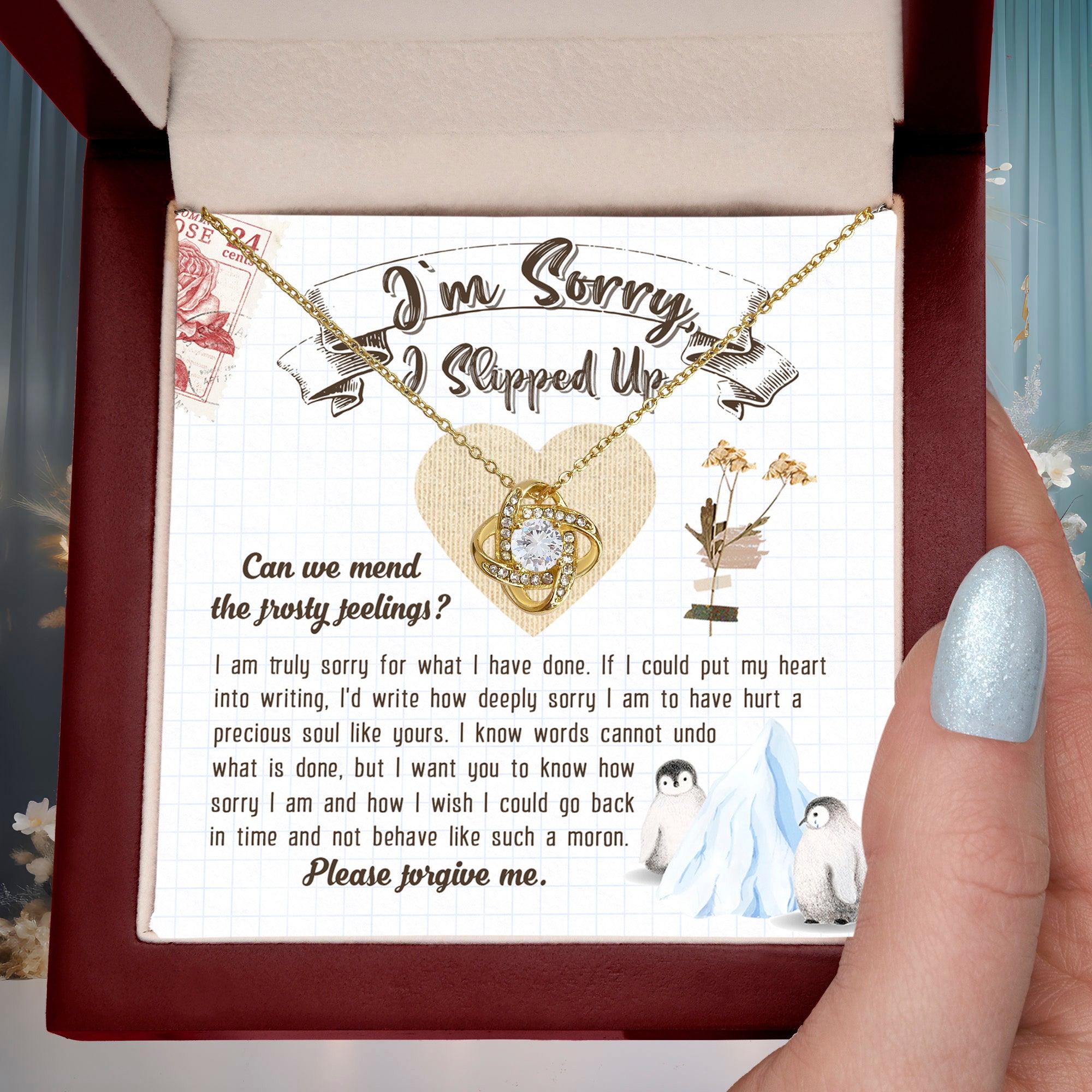 Apology Gift for Girlfriend, Wife, Soulmate - Sorry, Precious Soul - Love Knot Pendant Necklace - Mallard Moon Gift Shop