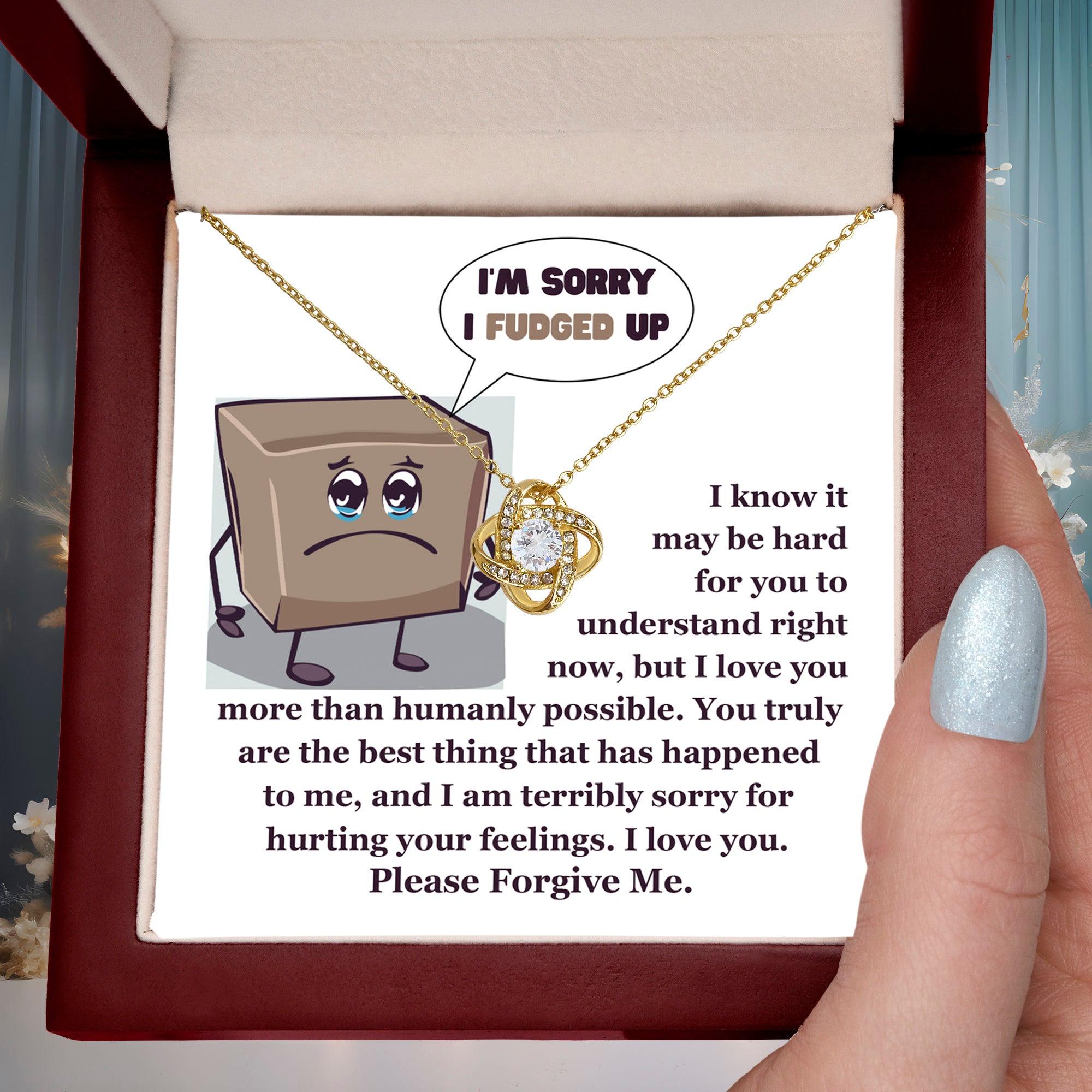 Apology Gift for Girlfriend, Wife, Soulmate - Sorry, The Best Thing - Love Knot Pendant Necklace - Mallard Moon Gift Shop