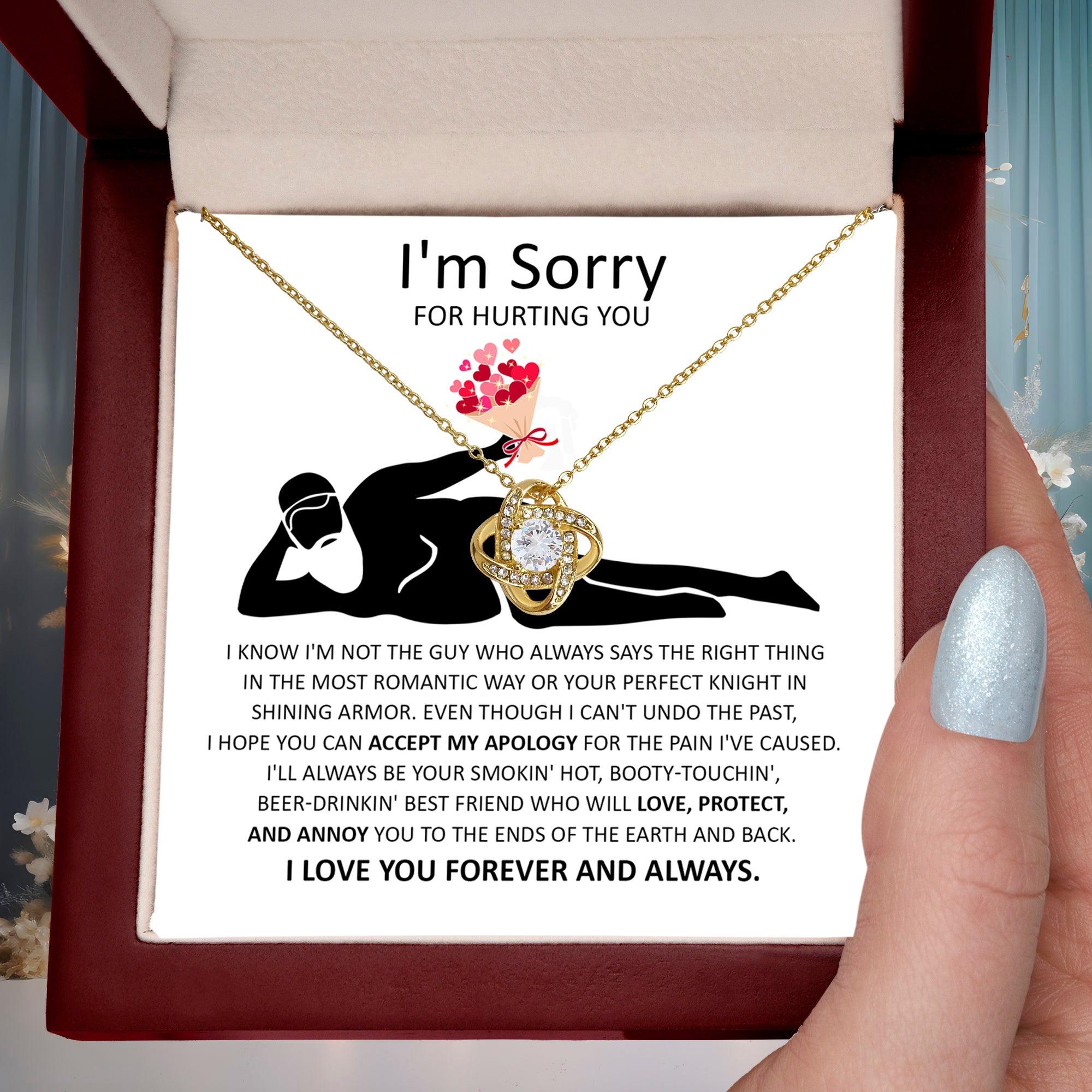 Apology Gift for Girlfriend, Wife, Soulmate - Sorry, The Most Romantic - Love Knot Pendant Necklace - Mallard Moon Gift Shop