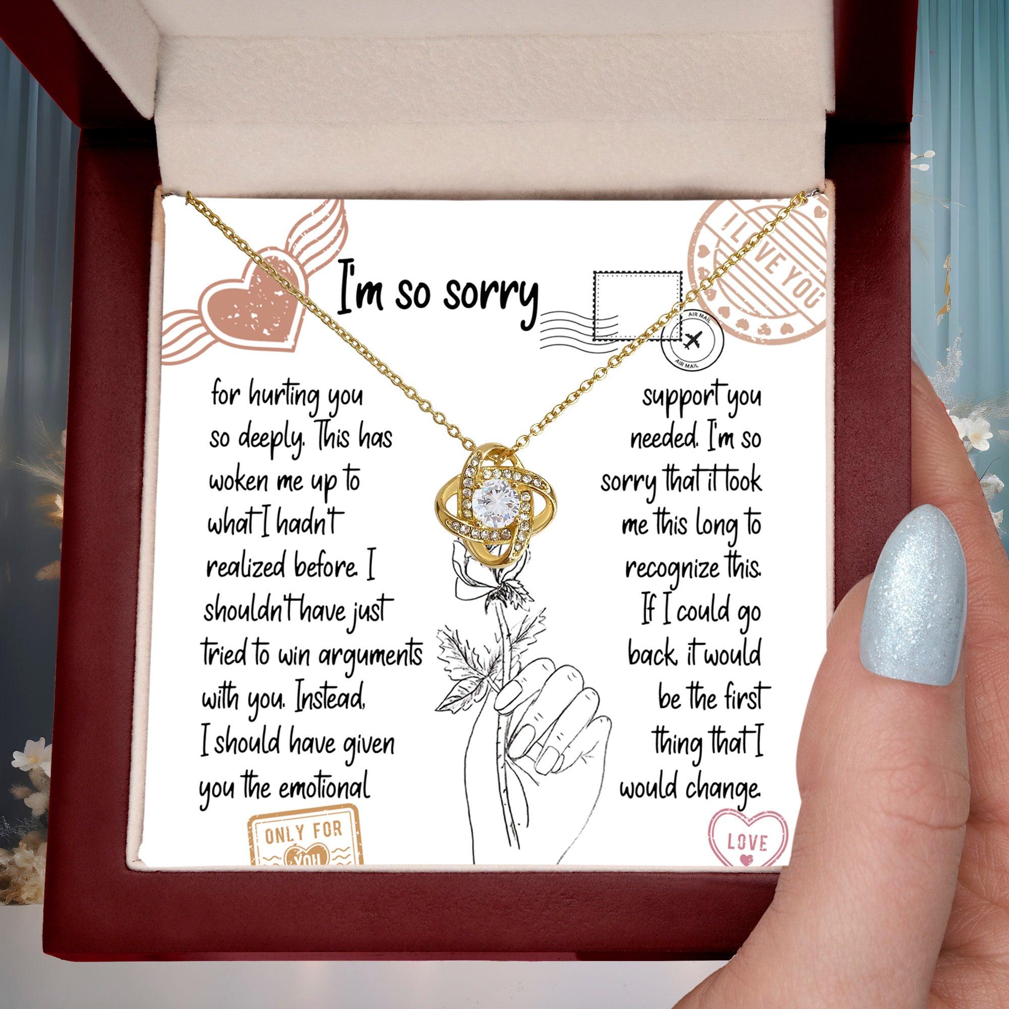 Apology Gift for Girlfriend, Wife, Soulmate, Emotional Support - Love Knot Pendant Necklace - Mallard Moon Gift Shop