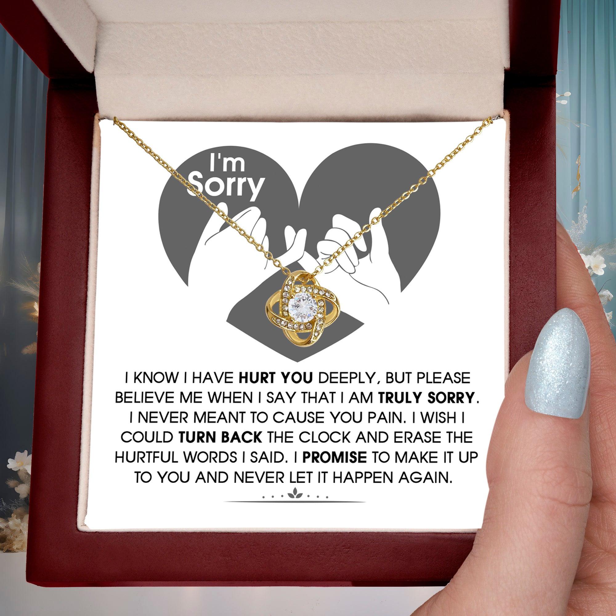 Apology Gift for Girlfriend, Wife, Soulmate - Sorry, Hurtful Words - Love Knot Pendant Necklace - Mallard Moon Gift Shop