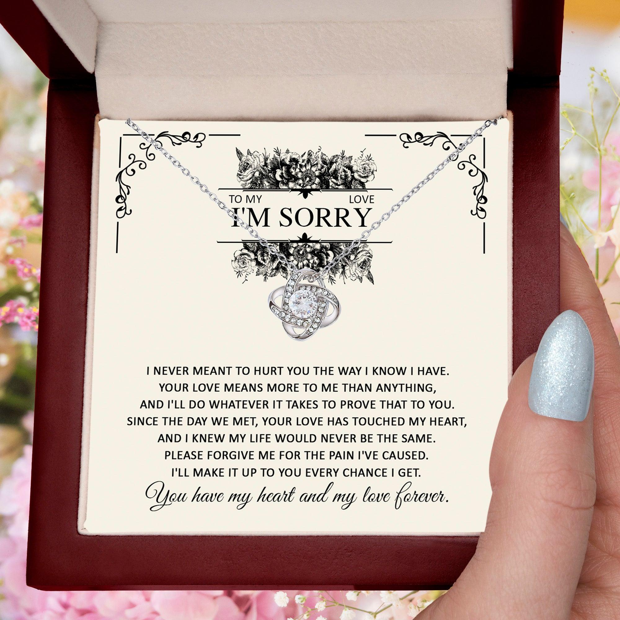 Apology Gift for Her - To My Love, I'm Sorry - Love Knot Pendant Necklace - Mallard Moon Gift Shop