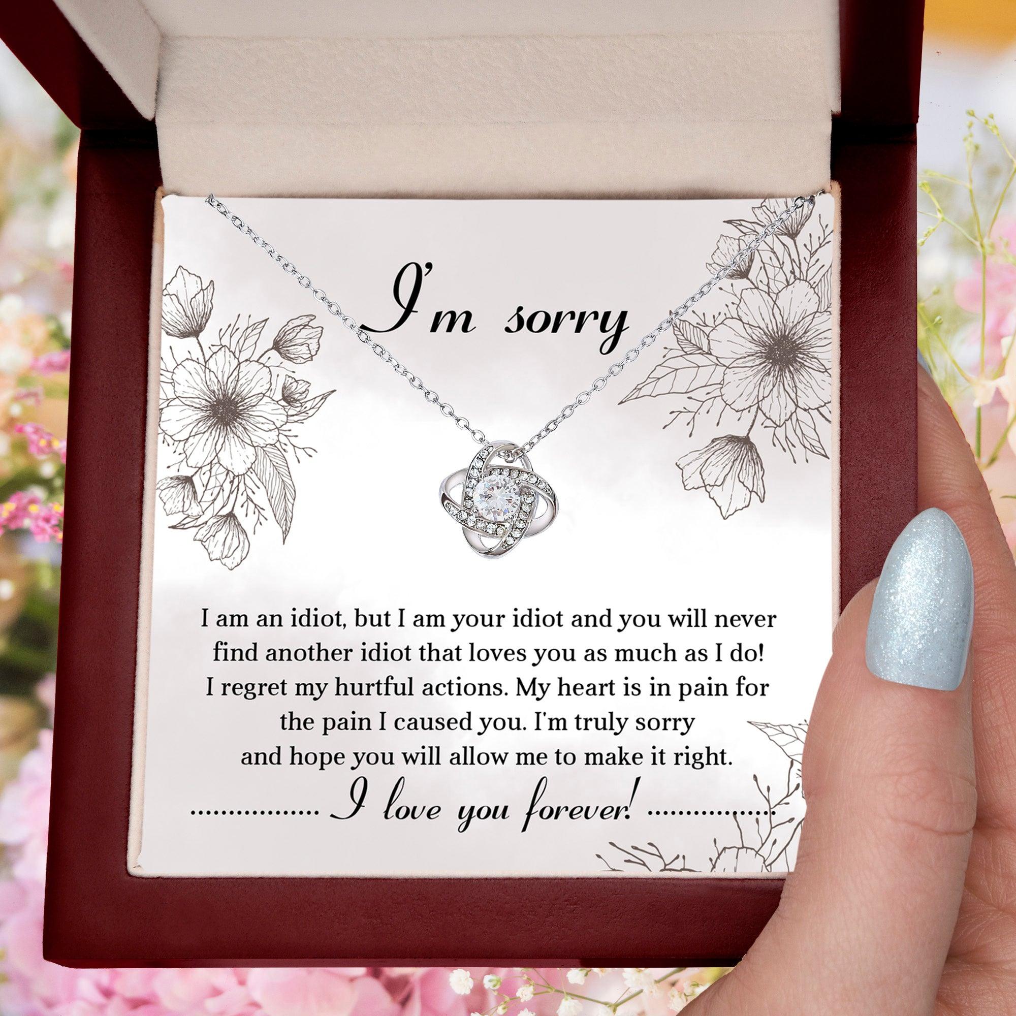 Apology Gift for Her - Sorry For The Pain I Caused You - Love Knot Pendant Necklace - Mallard Moon Gift Shop