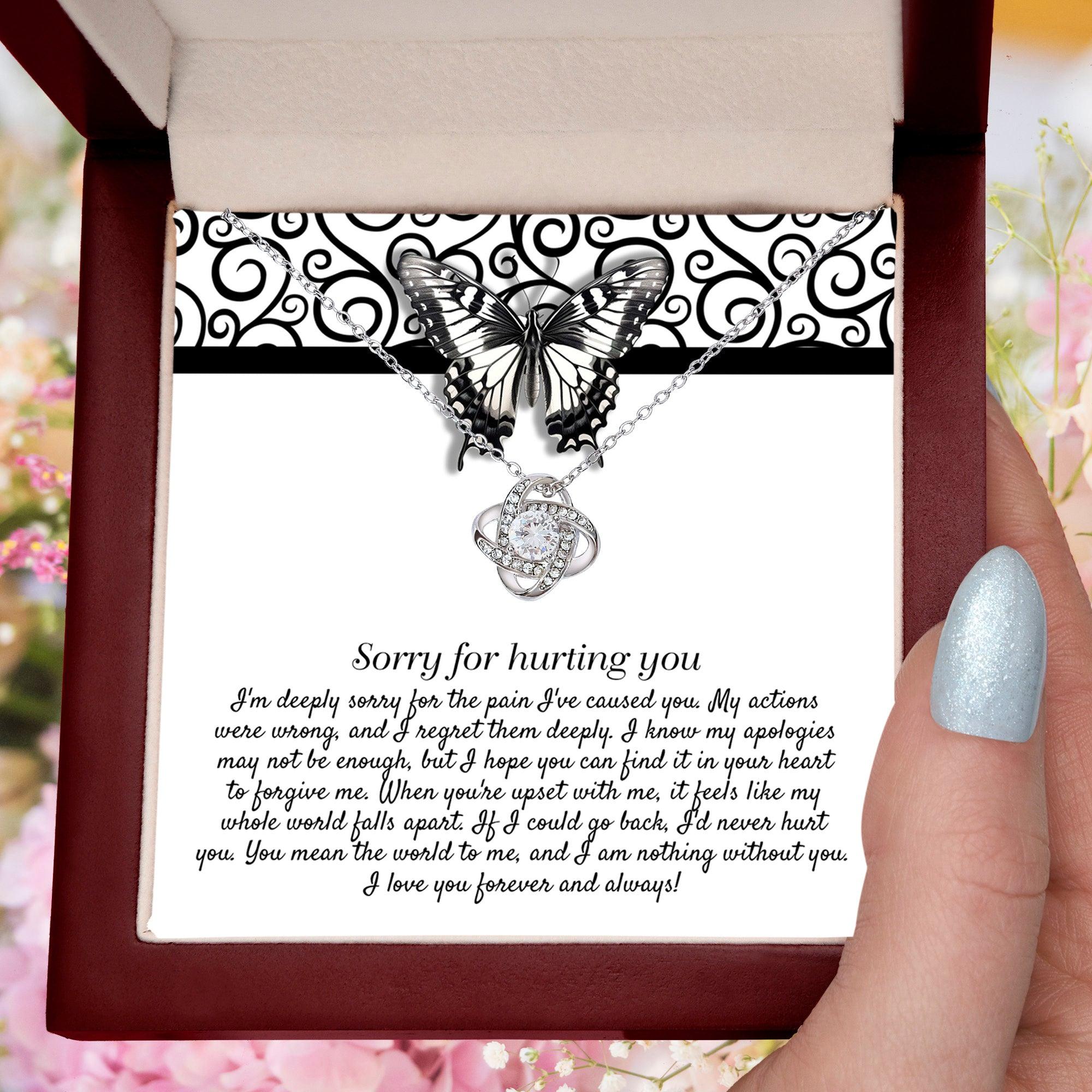 Apology Gift - Sorry for Hurting You - I am Nothing Without You - Love Knot Pendant Necklace - Mallard Moon Gift Shop