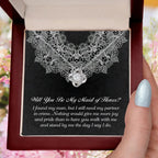 Maid of Honor Wedding Proposal Gift - Partner In Crime - Love Knot Pendant Necklace