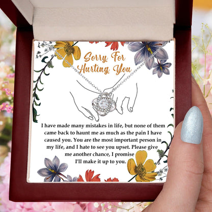 Apology Gift for Girlfriend, Wife, Soulmate- Sorry, Haunt Me - Love Knot Pendant Necklace - Mallard Moon Gift Shop