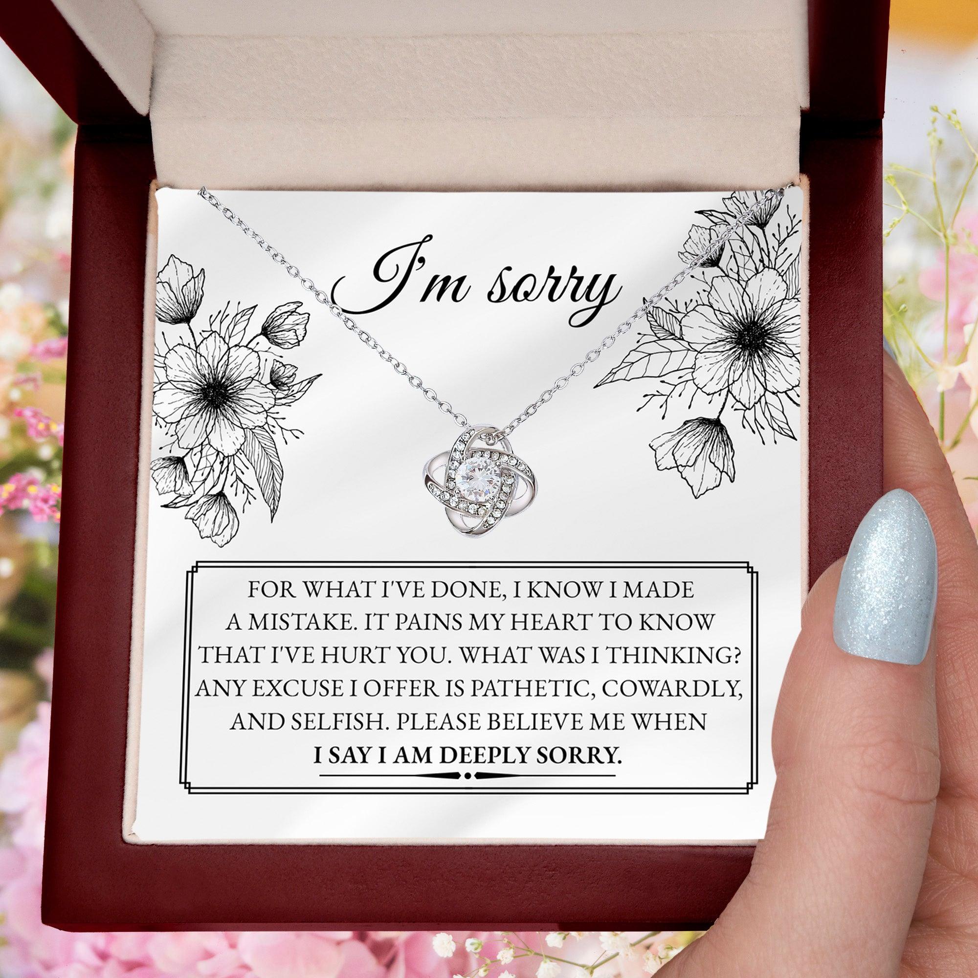 Apology Gift for Girlfriend, Wife, Soulmate - Sorry, Made A Mistake - Love Knot Pendant Necklace - Mallard Moon Gift Shop