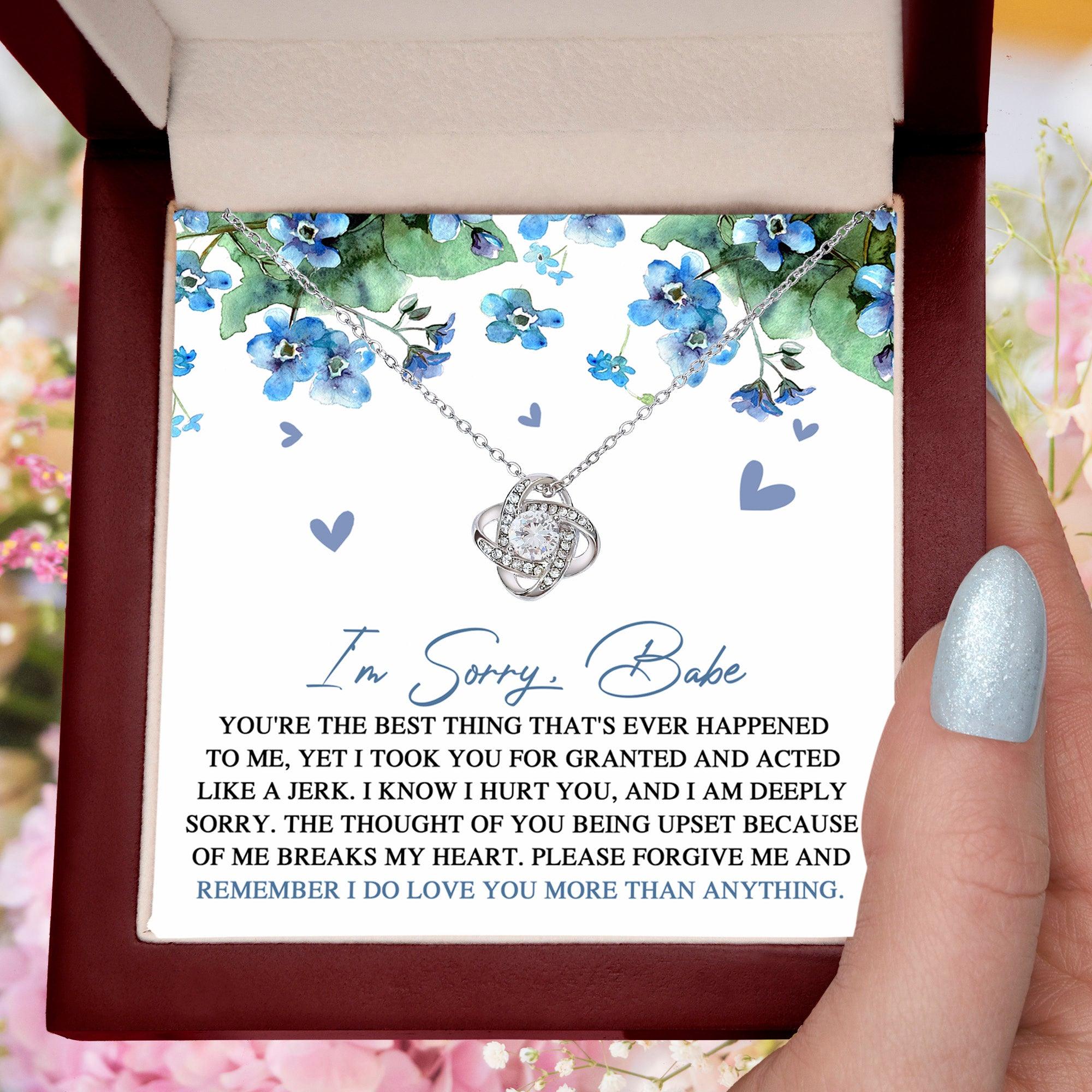 Apology Gift for Girlfriend, Wife, Soulmate - Sorry, More Than Anything - Love Knot Pendant Necklace - Mallard Moon Gift Shop