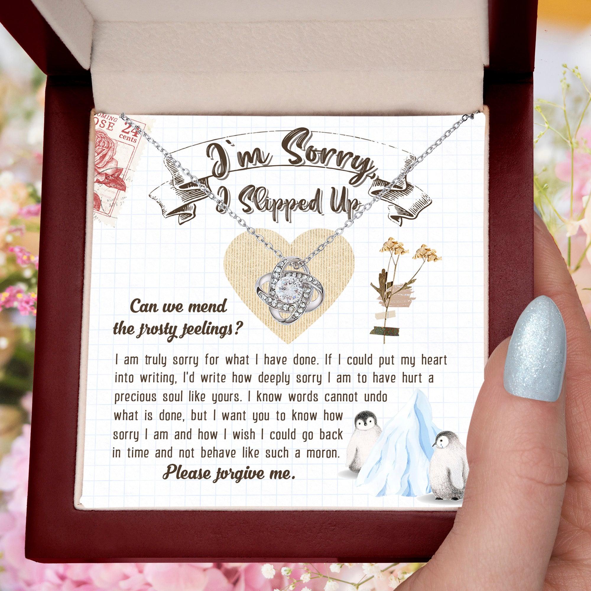 Apology Gift for Girlfriend, Wife, Soulmate - Sorry, Precious Soul - Love Knot Pendant Necklace - Mallard Moon Gift Shop