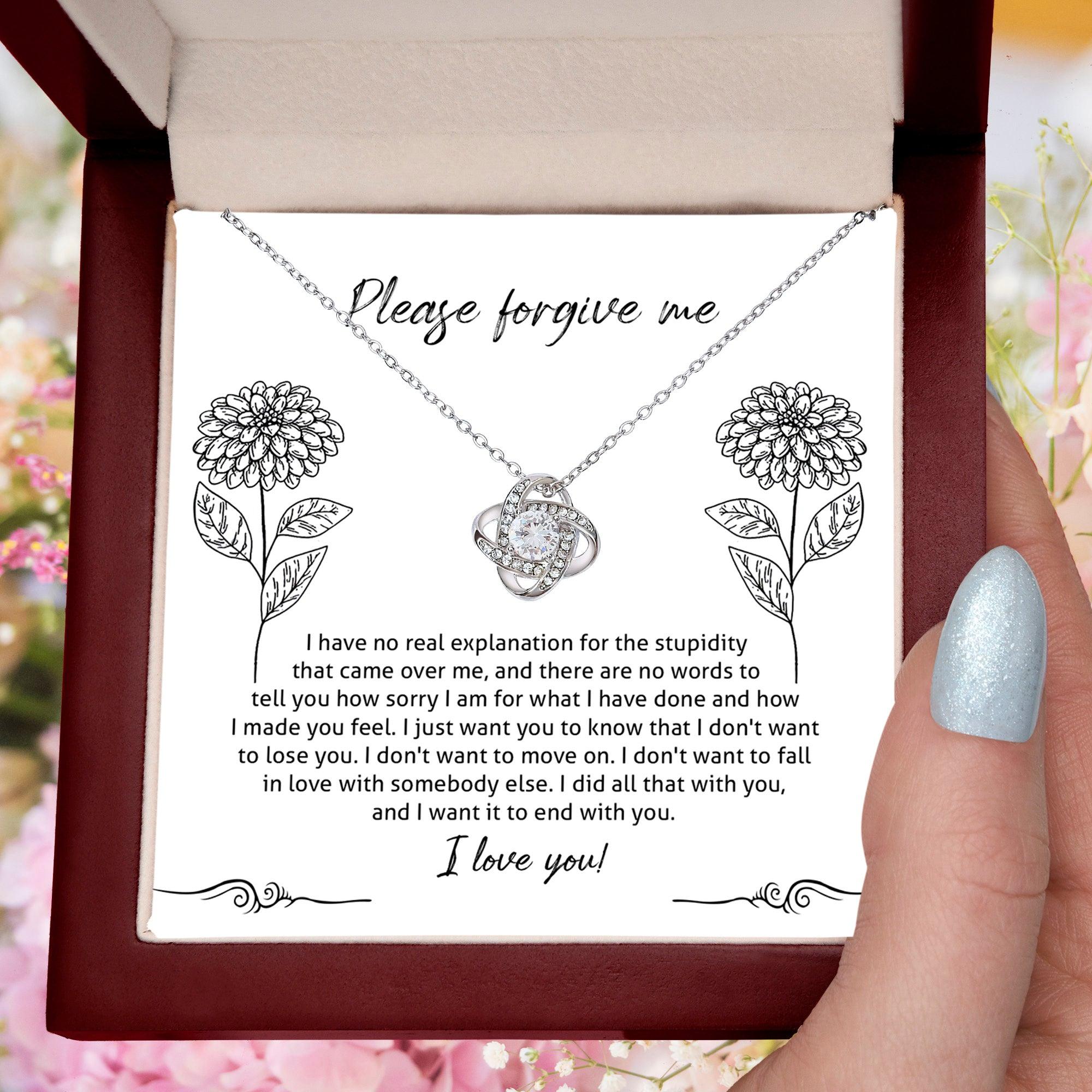 Apology Gift for Girlfriend, Wife, Soulmate - Sorry, Real Explanation - Love Knot Pendant Necklace - Mallard Moon Gift Shop