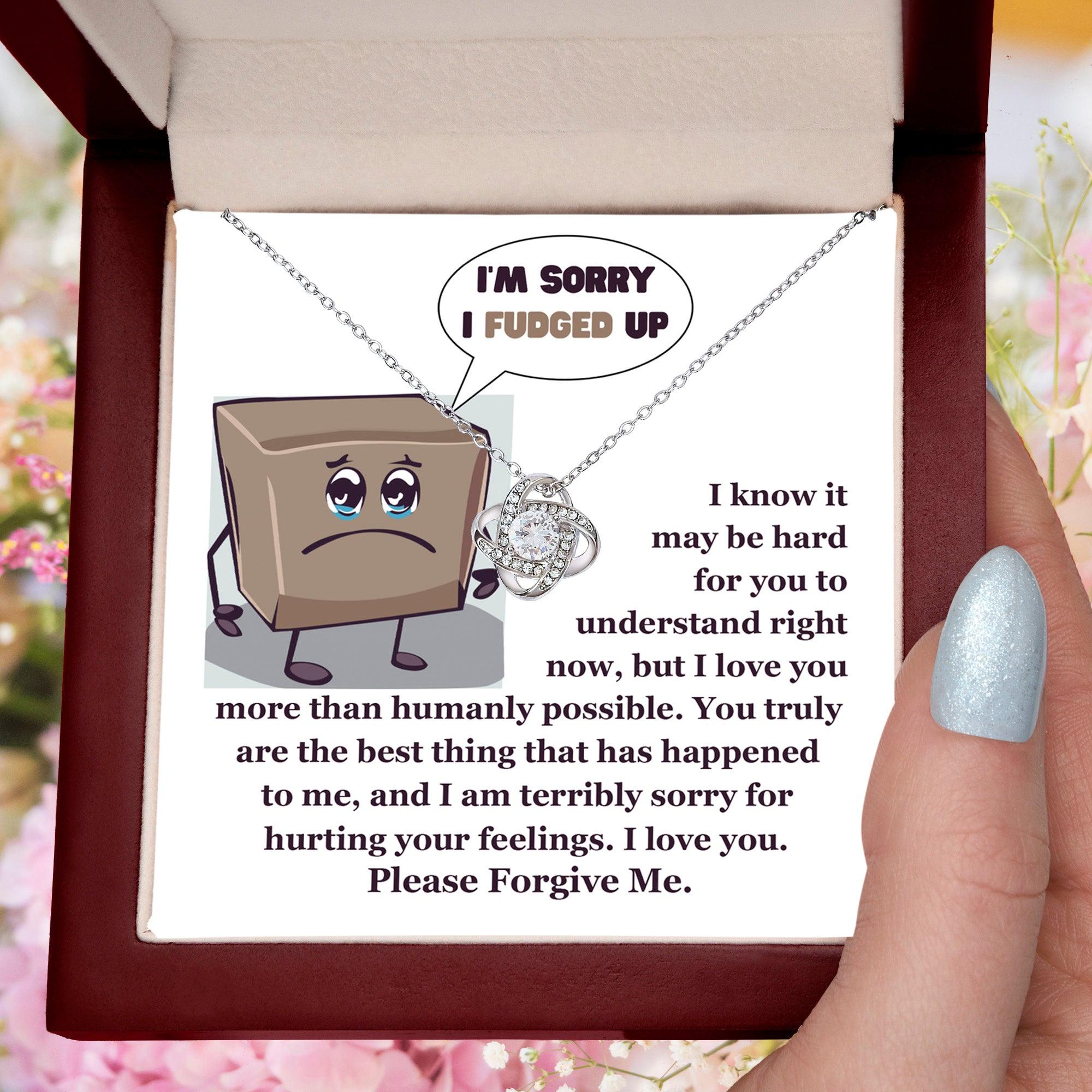 Apology Gift for Girlfriend, Wife, Soulmate - Sorry, The Best Thing - Love Knot Pendant Necklace - Mallard Moon Gift Shop