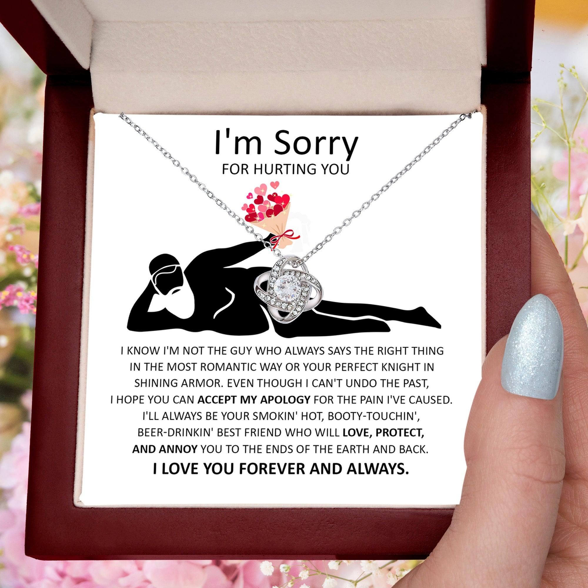 Apology Gift for Girlfriend, Wife, Soulmate - Sorry, The Most Romantic - Love Knot Pendant Necklace - Mallard Moon Gift Shop