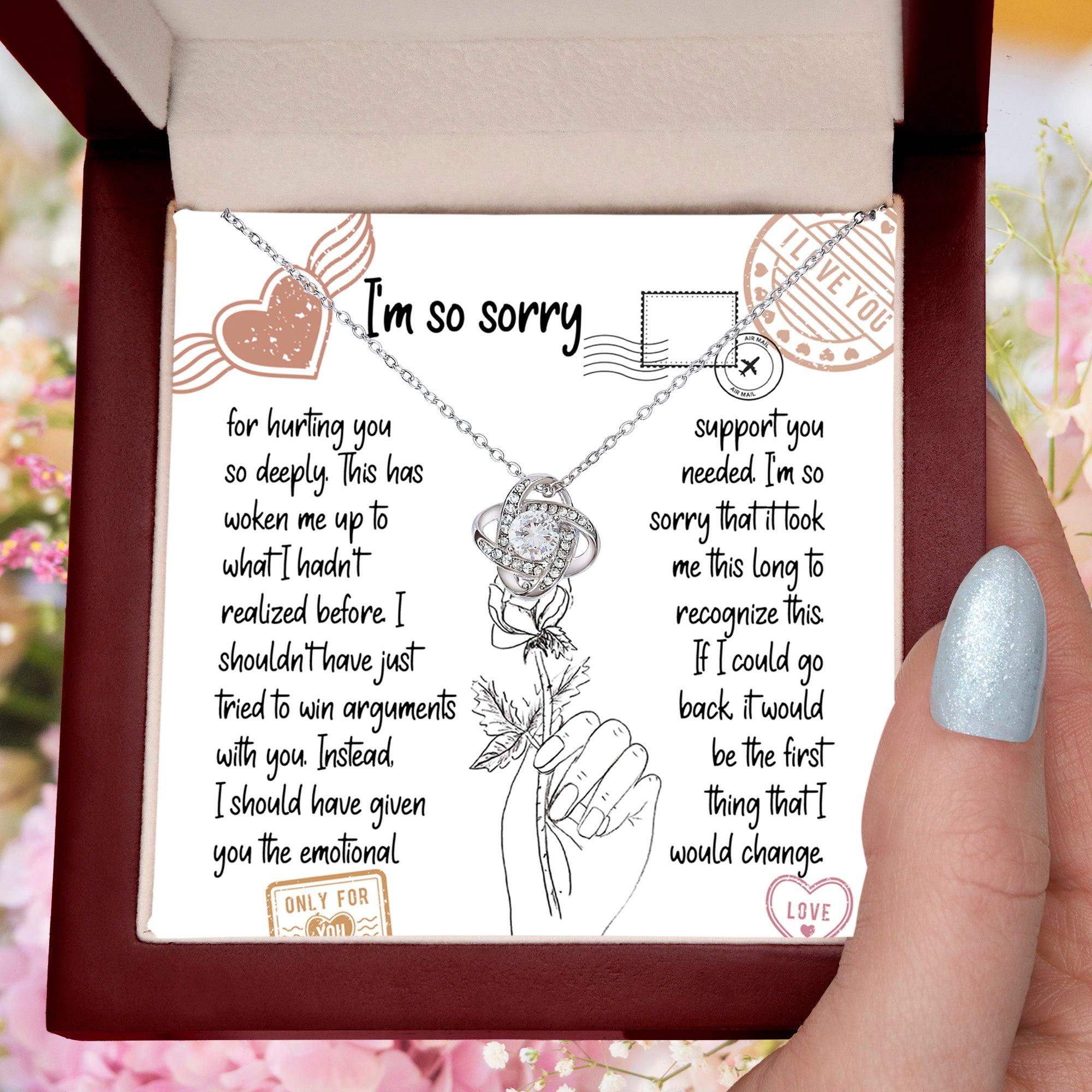 Apology Gift for Girlfriend, Wife, Soulmate, Emotional Support - Love Knot Pendant Necklace - Mallard Moon Gift Shop