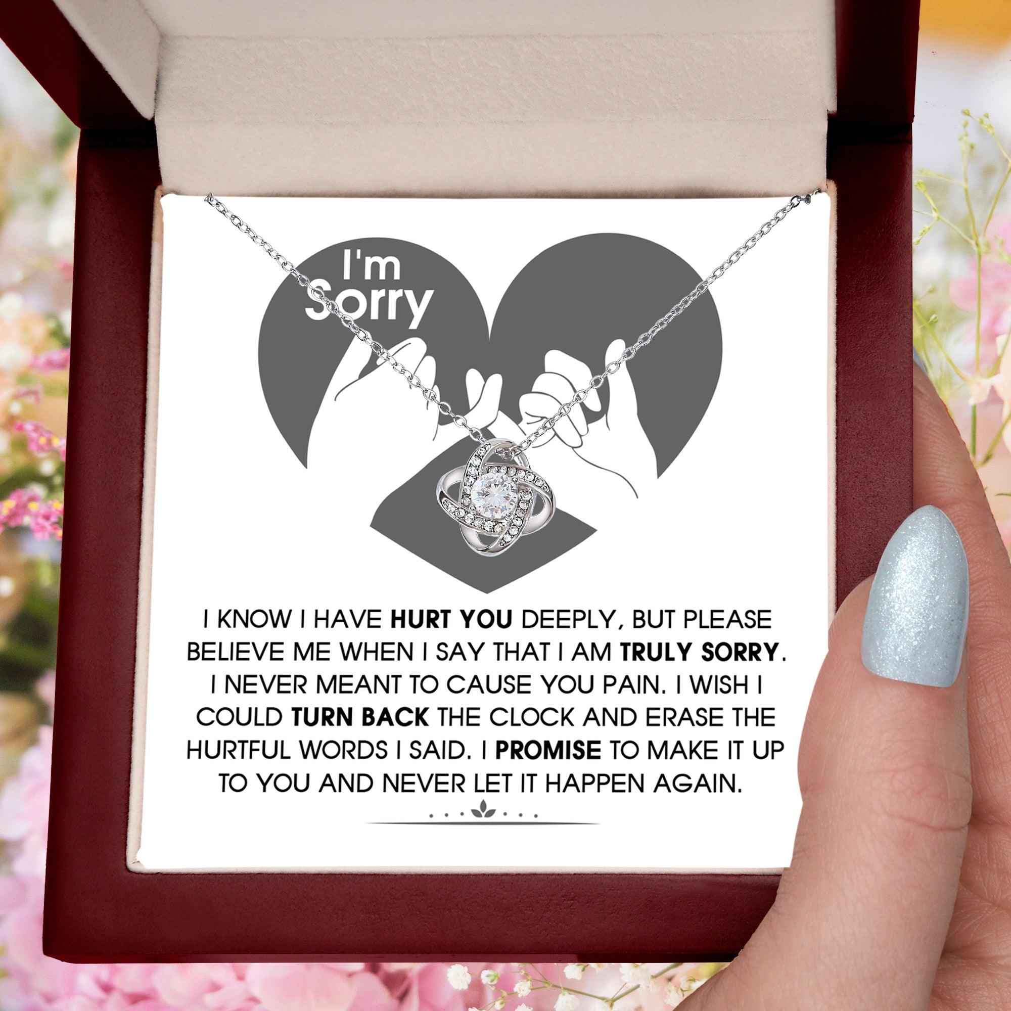 Apology Gift for Girlfriend, Wife, Soulmate - Sorry, Hurtful Words - Love Knot Pendant Necklace - Mallard Moon Gift Shop