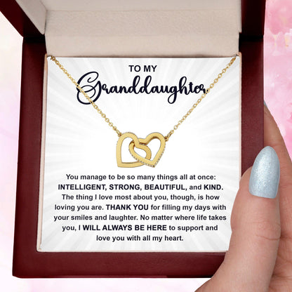 Granddaughter Gift I Will Always Be Here and I Love You With All My Heart Necklace with Heartfelt Message - Mallard Moon Gift Shop
