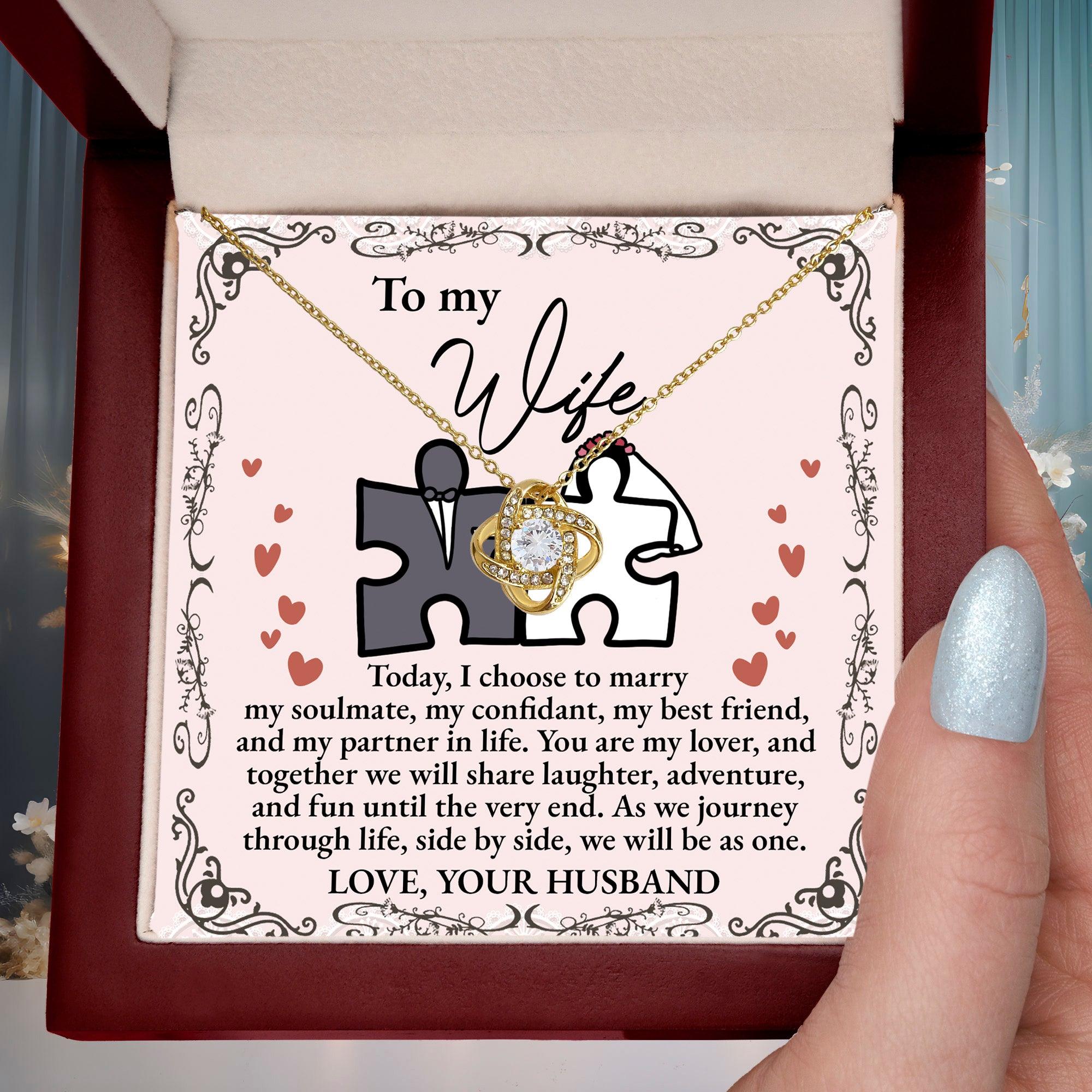 Wife Wedding Day Gift We Will Be As One Love Knot Pendant Necklace - Mallard Moon Gift Shop