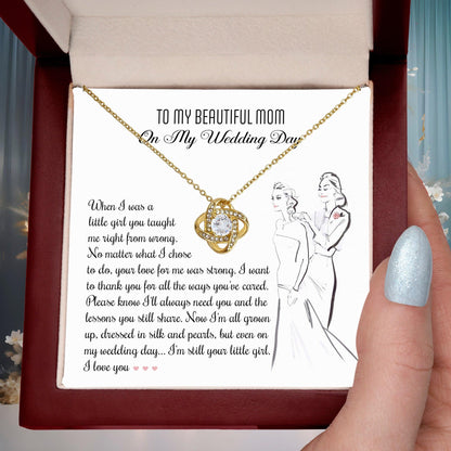 Gift for Mom Wedding Day Gift Always Your Little Girl Love Knot Pendant Necklace - Mallard Moon Gift Shop