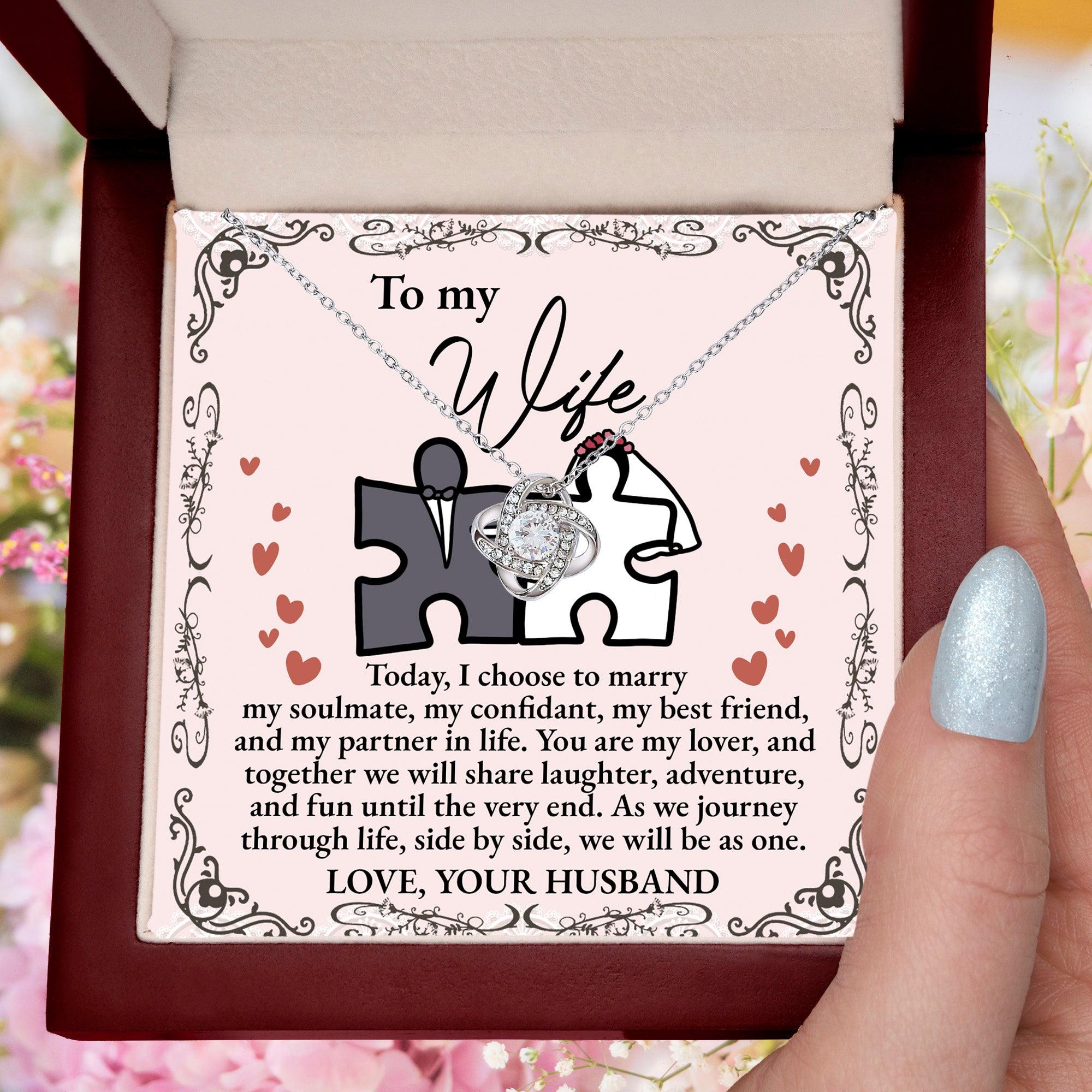 Wife Wedding Day Gift We Will Be As One Love Knot Pendant Necklace - Mallard Moon Gift Shop