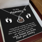 Expectant Mom Pregnancy Gift First Mother's Day Baby Shower Baby Feet Charm Necklace Love, The Bump