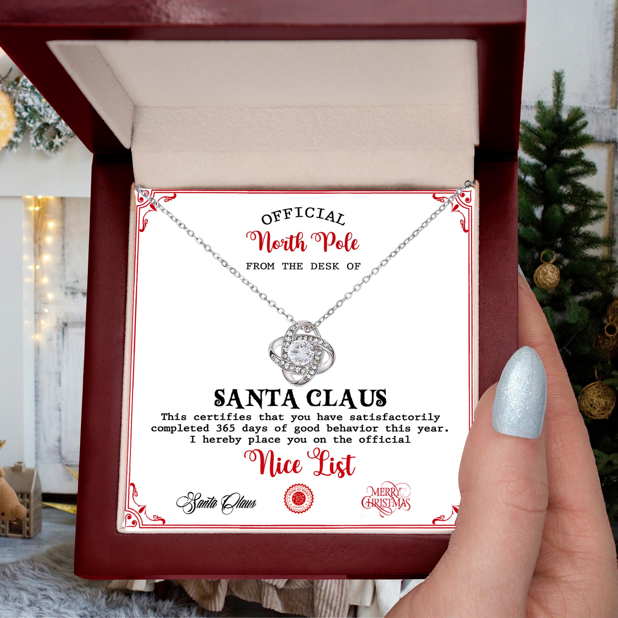 Nice List - Good Behavior - Love Knot Pendant Necklace - Mallard Moon Gift Shop