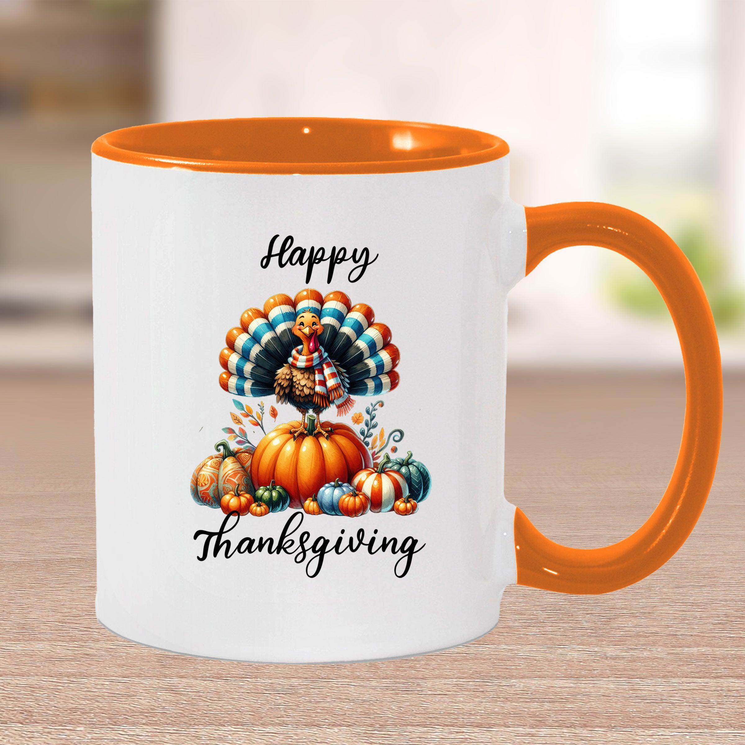 Happy Thanksgiving Ceramic Mug – Perfect for Holiday Cheer! - Mallard Moon Gift Shop