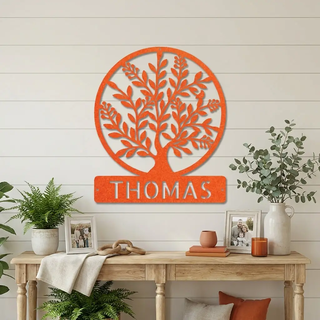 Personalized Tree of Life Metal Wall Sign: Celebrate Your Roots