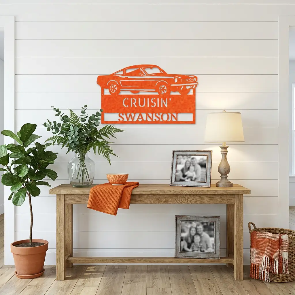 Classic Sports Car Personalized Metal Sign | Muscle Car Garage Wall Art | Custom Car Lover Gift | Made in USA