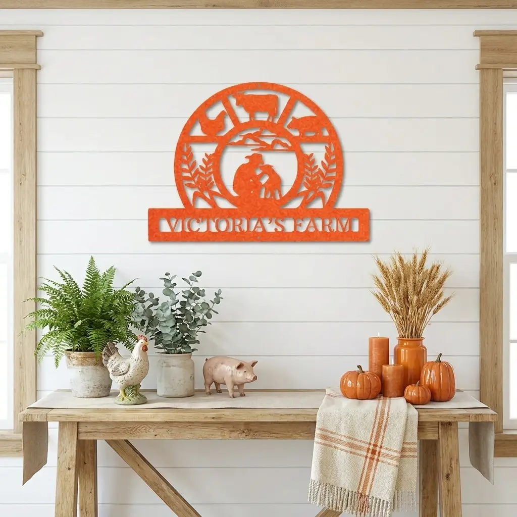 Personalized Farm Metal Wall Art – Custom Family Farm Sign – Ranch Decor – Barn Wall Art – Livestock Sign – Gift for Farmers