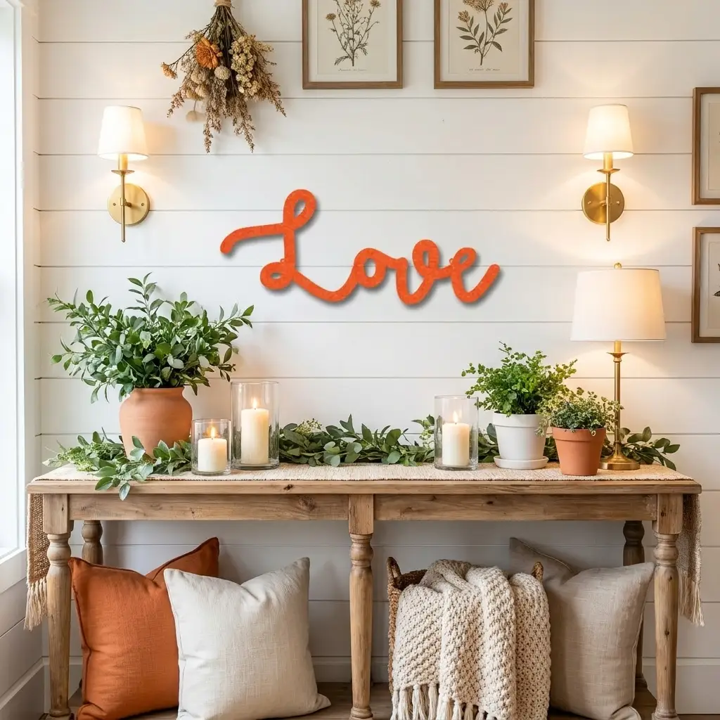 Love Script Metal Word Art Wall Sign