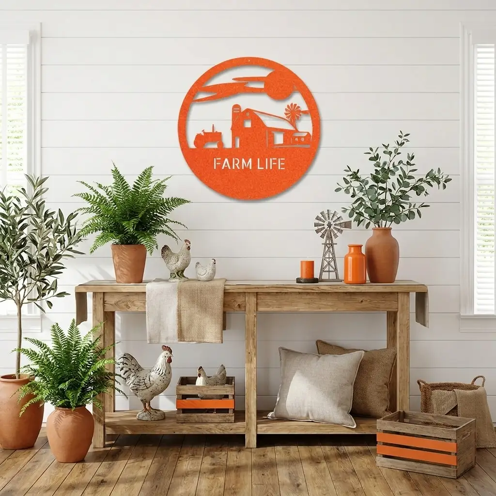 Personalized Farm Life Metal Sign – Custom Farm Name Sign – Rustic Farmhouse Wall Decor – Barn & Ranch Metal Art