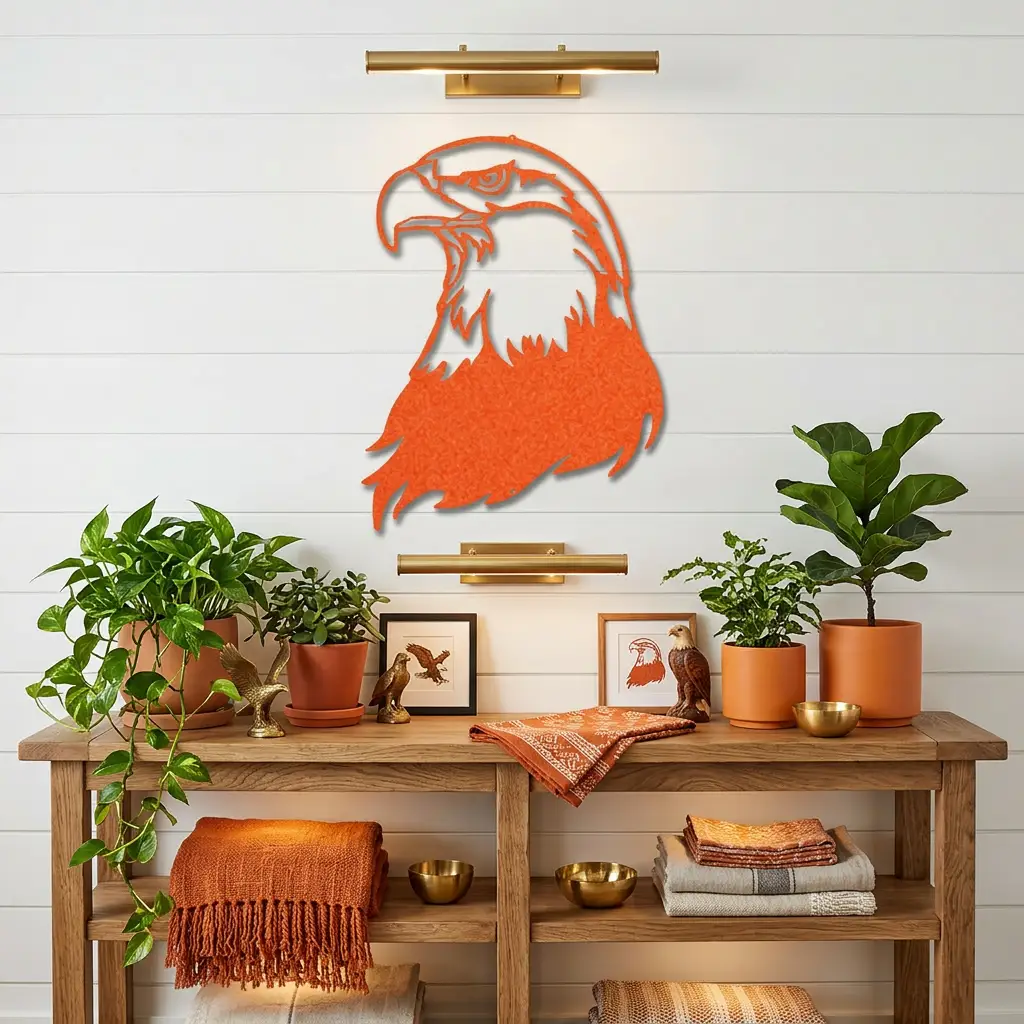 Bald Eagle Metal Wall Art – Patriotic USA Decor – American Eagle Sign – Rustic Wall Decor – Outdoor Metal Art