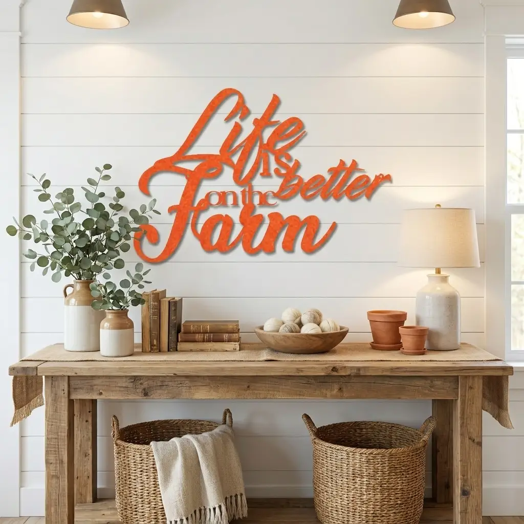 Life is Better on the Farm Quote Indoor Outdoor Steel Wall Sign