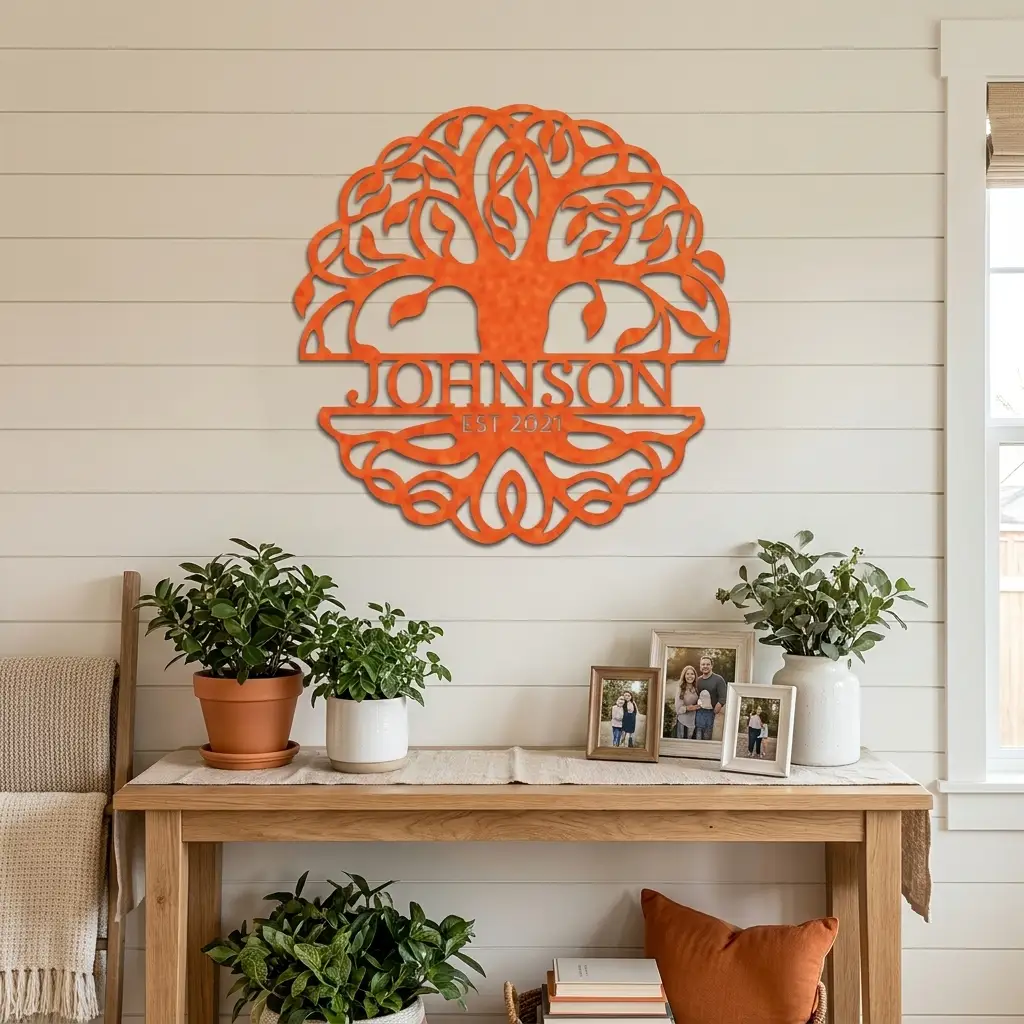 Personalized Tree of Life Metal Wall Art | Custom Family Name & Established Date Sign