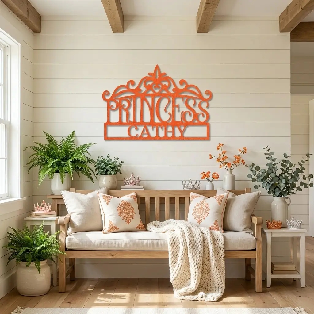 Personalized Princess Crown Metal Wall Art | Custom Princess Name Sign | Princess Bedroom Decor | Girls Room Metal Sign | Made in USA