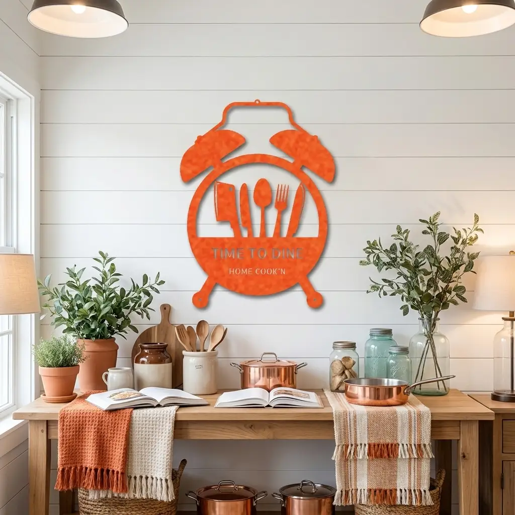 Food Time Kitchen Timer Custom Name Indoor Outdoor Steel Wall Sign