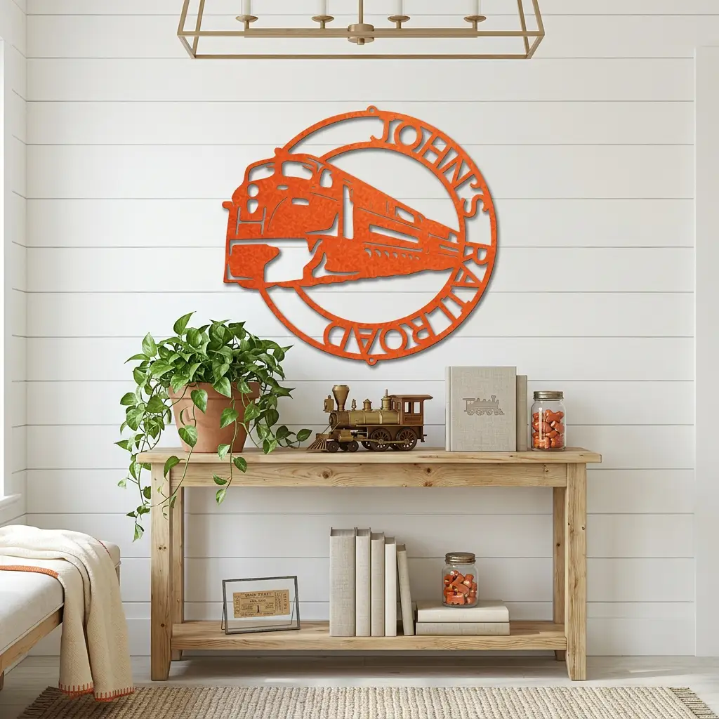 Railroad Train Metal Wall Art – Locomotive Wall Decor – Railroad Enthusiast Gift – Train Lover Wall Sign