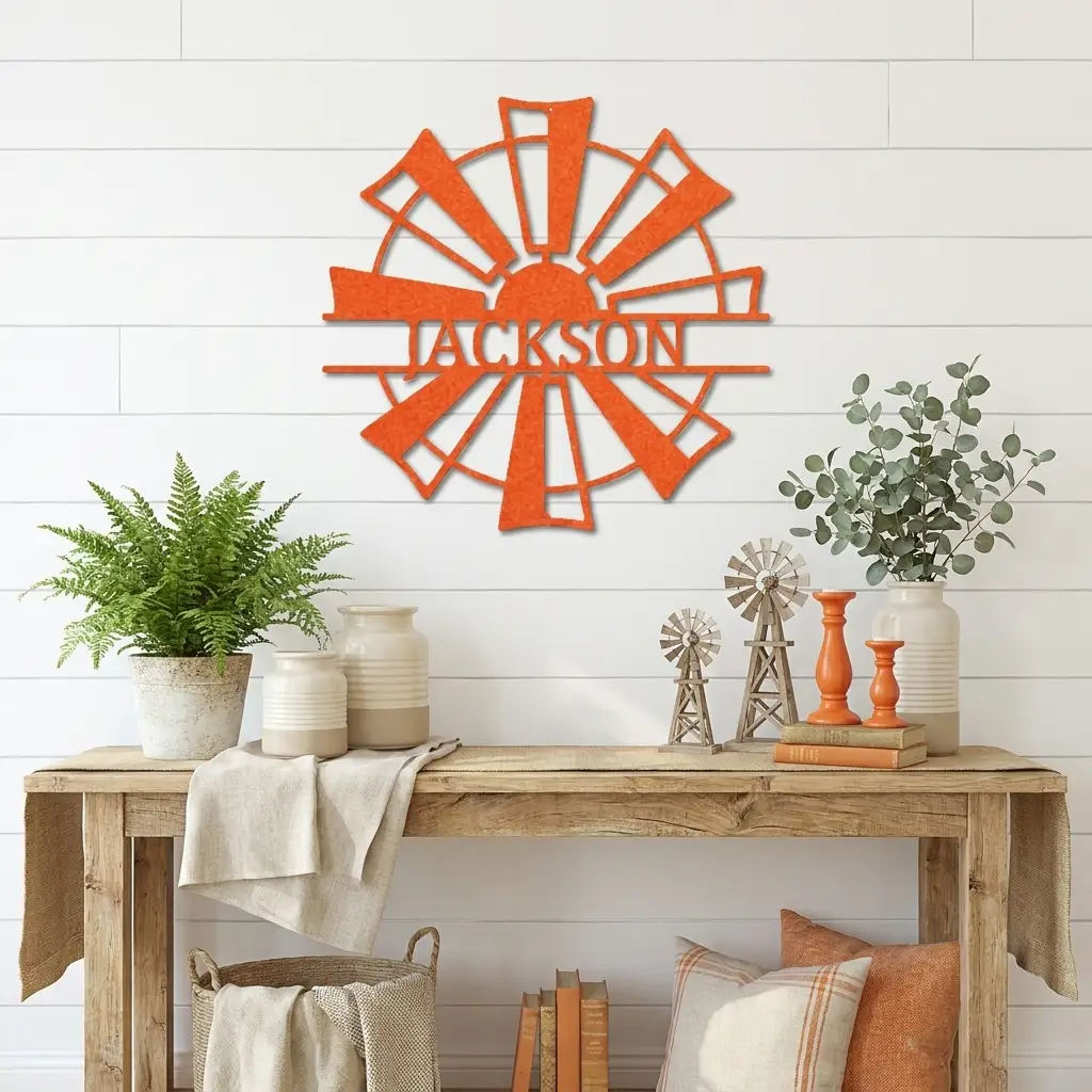 Windmill Cutom Metal Art Rustic Farmhouse