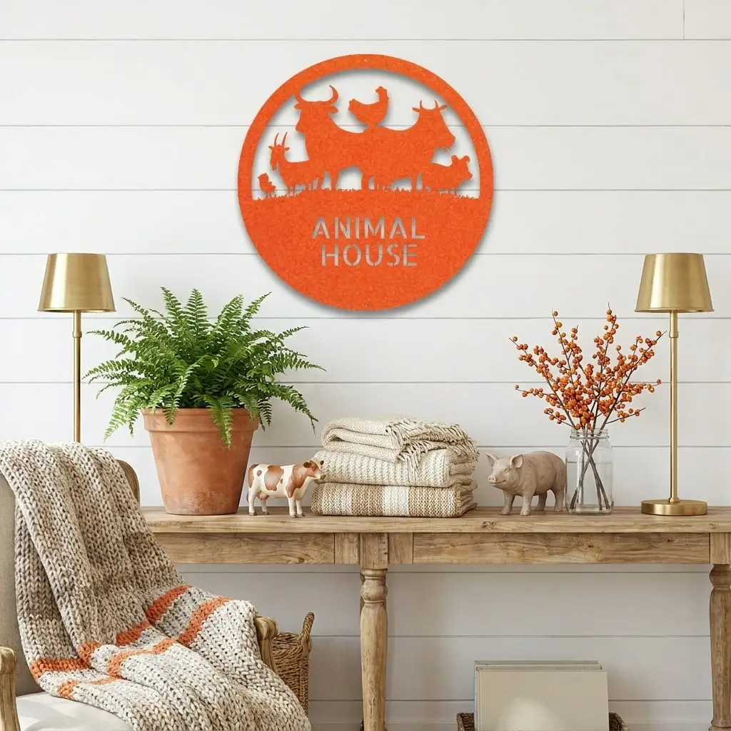 Personalized Farm Animal Metal Sign | Custom Barnyard Wall Decor | Farmhouse Animal Name Sign | Rustic Livestock Metal Art | Homestead Gift | Made in USA