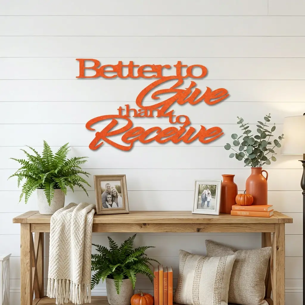 Better to Give Than Receive Quote Indoor Outdoor Steel Wall Sign