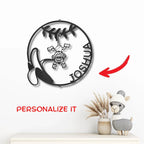 Our Little Monkey Monogram Personalized Steel Wall Sign Metal Art
