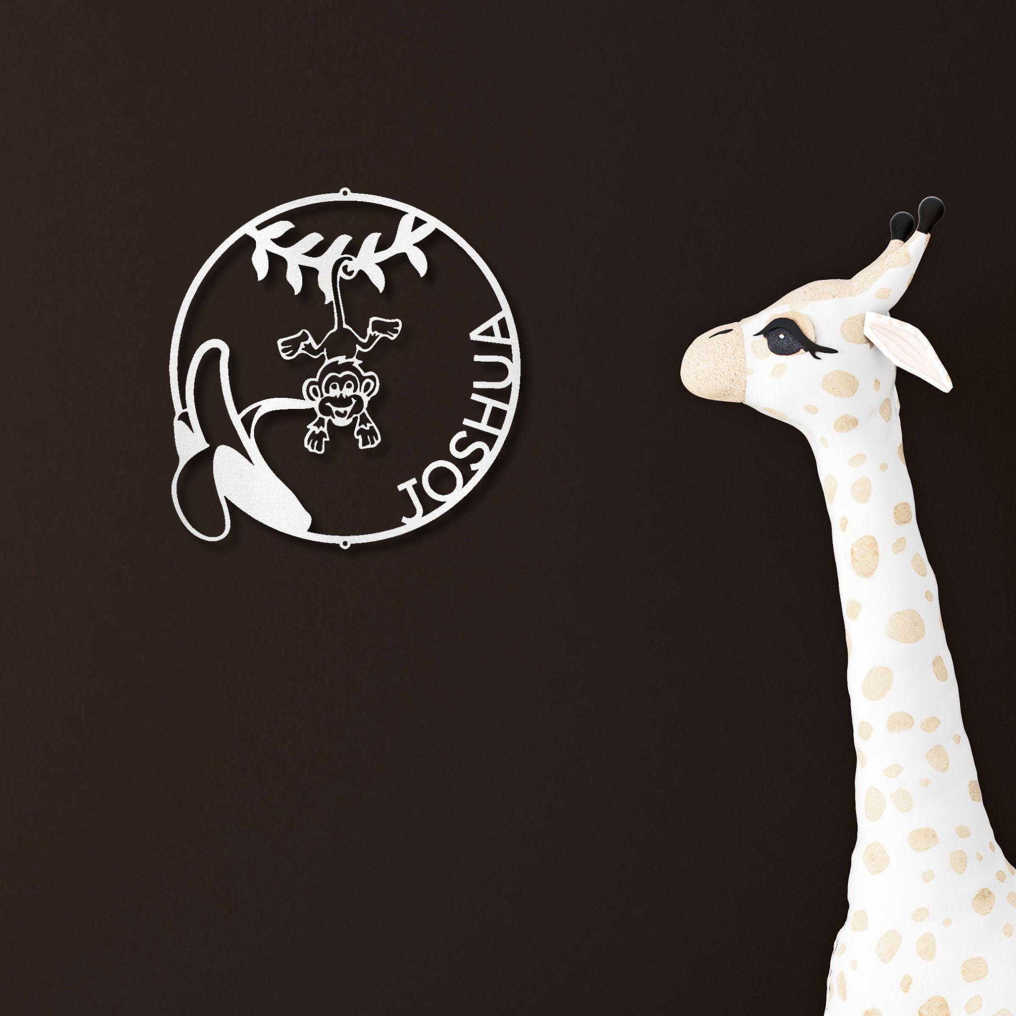 Our Little Monkey Monogram Personalized Steel Wall Sign Metal Art - Mallard Moon Gift Shop