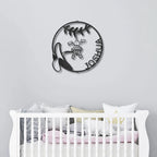 Our Little Monkey Monogram Personalized Steel Wall Sign Metal Art