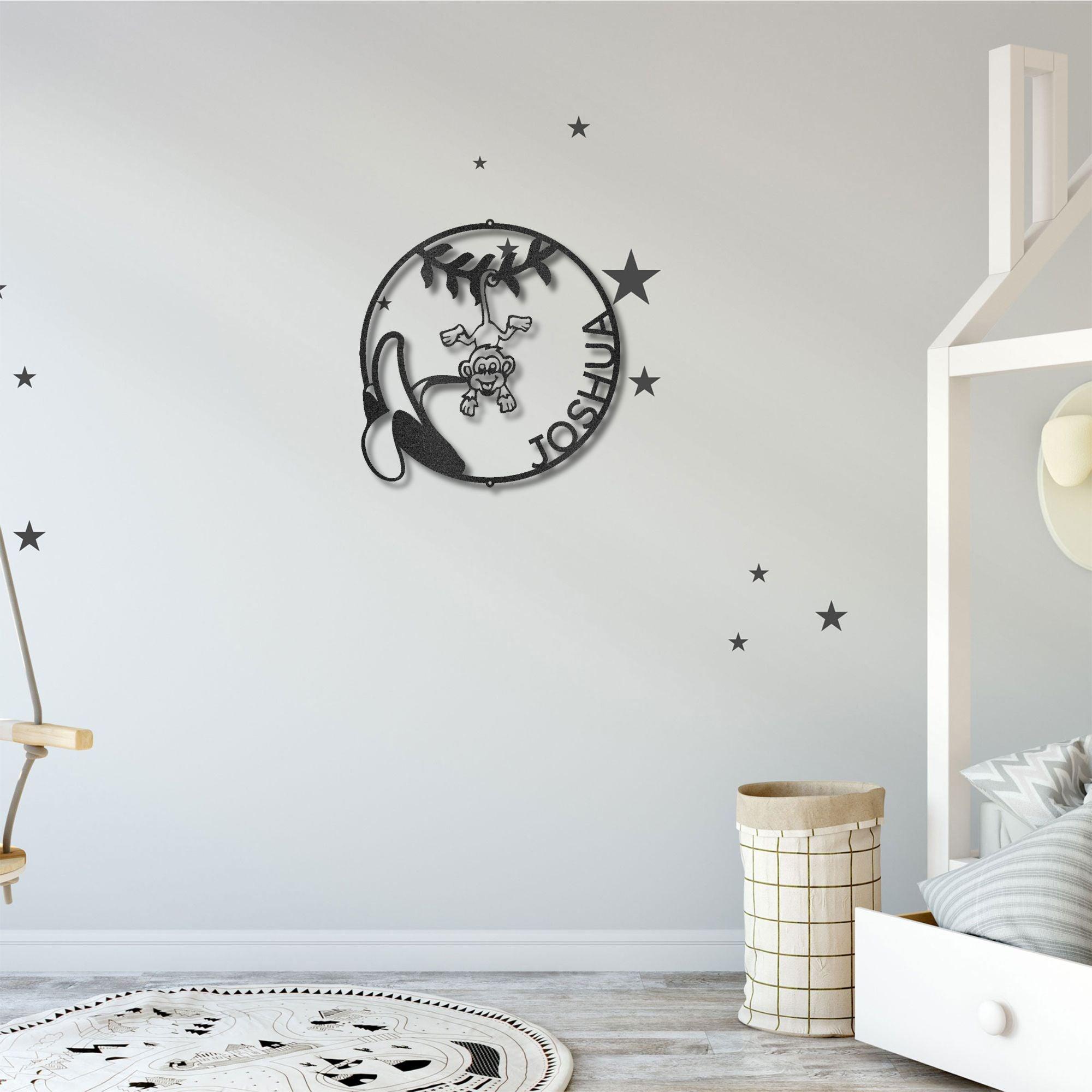 Our Little Monkey Monogram Personalized Steel Wall Sign Metal Art - Mallard Moon Gift Shop