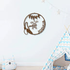 Our Little Monkey Monogram Personalized Steel Wall Sign Metal Art