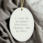 European Shorthair Cat Lovers' Humorous Oval Ornament Gifts from Friends, Family, and Coworkers