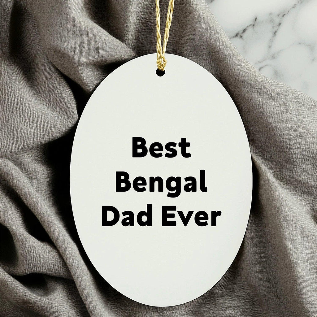 Bengal Dad Funny Cat Lover Oval Christmas Tree Ornament - Best Bengal Dad Ever