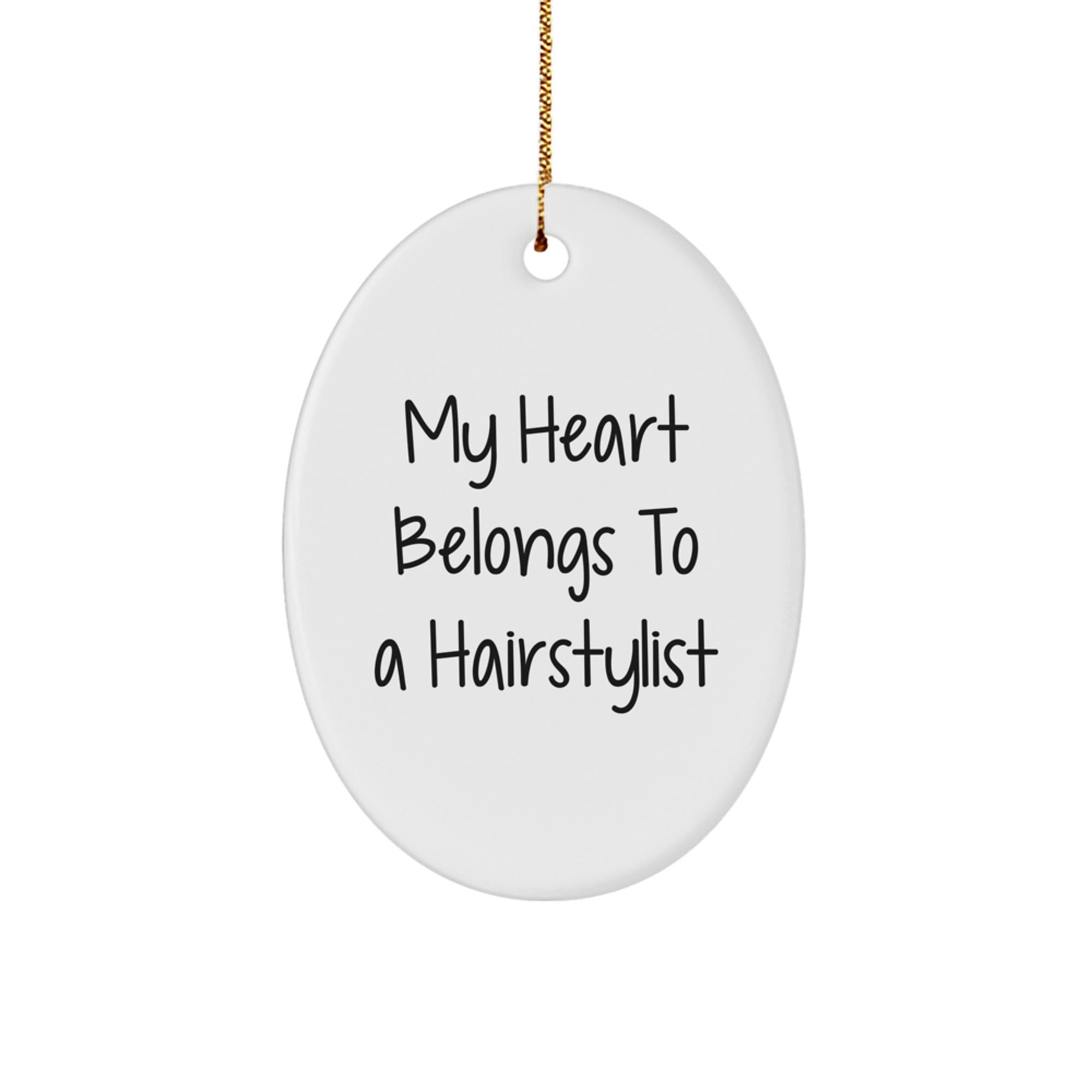 Funny Hairstylist Oval Ornament Gifts from Friends for Men Women Christmas Unique Present - Image 1